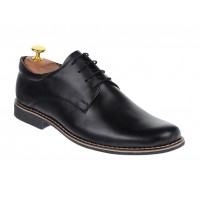 Pantofi barbati casual, din piele naturala, Negru - PANBOX